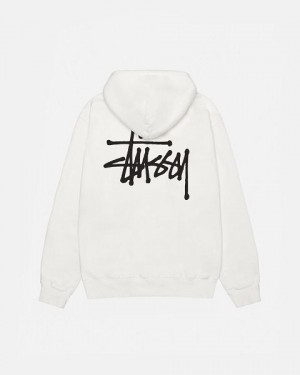 Beige Stussy Basic Pigment Dyed Hoodie | 2618WUHMS