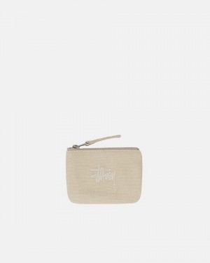 Beige Stussy Canvas Coin Purses | 4726LTPOW