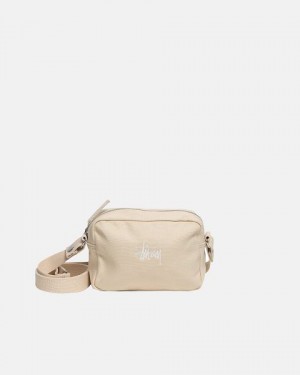 Beige Stussy Canvas Side Pouches | 3506URESD