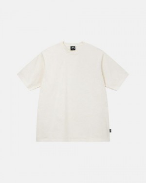 Beige Stussy Pigment Dyed Crew T Shirts | 2940GWHAB