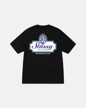 Black Stussy Authentic T Shirts | 4613OKRWS