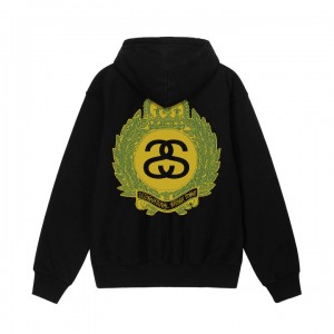 Black Stussy Crown Wreath Hoodie | 7369NCTUL