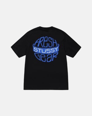 Black Stussy Fresh Gear T Shirts | 2840RFSBN