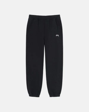 Black Stussy Overdyed Stock Logo Sweatpants | 7638PRKFX