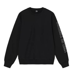 Black Stussy Sport Applique Crew Sweatshirts | 1967OAPYQ