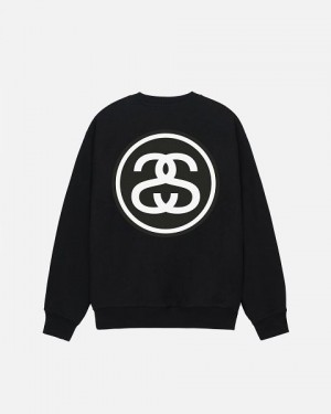 Black Stussy Ss-link Crew Sweatshirts | 4872MBULJ