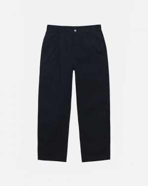 Black Stussy Workgear Twill Pants | 9723HXKDL