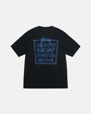 Black / Blue Stussy Our Legacy Frame Pigment Dyed T Shirts | 7319NPKQG