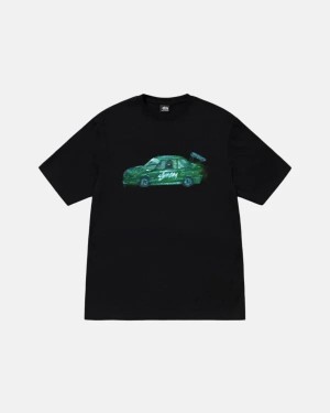 Black / Green Stussy Raceracecarcar Back T Shirts | 2698WTVBX