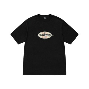 Black / Multicolor Stussy Points Pigment Dyed T Shirts | 6739SNXEM