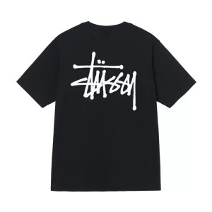 Black / White Stussy Basic T Shirts | 4185QVXRP