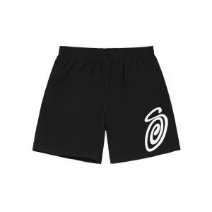 Black / White Stussy Curly S Water Shorts | 2170GLVHU