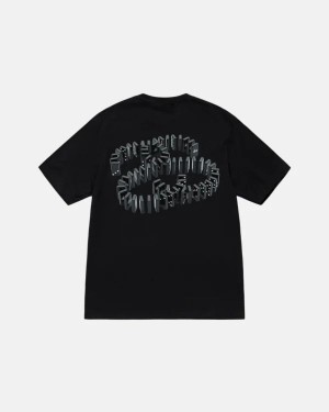 Black / White Stussy Dominoes T Shirts | 7632WVHZI