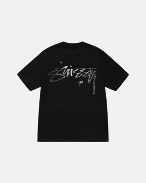 Black / White Stussy Mercury T Shirts | 9138QHGRT