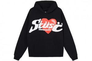 Black / White / Red Stussy X Dover Street Market Hoodie | 6783VYMAX