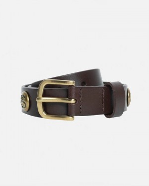 Brown Stussy Ss-link Studded Belts | 9483ALJPZ