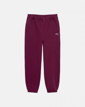 Burgundy Stussy Stock Logo Sweatpants | 5810TWBNP