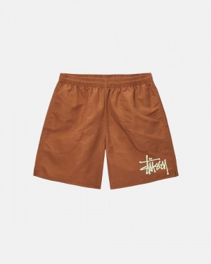 Coffee Stussy Water Big Basic Shorts | 6485KLPOF