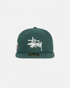 Green Stussy New Era 59fifty Authentic Caps | 2538HPMVD