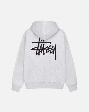 Grey Stussy Basic Hoodie | 2608FMVZC