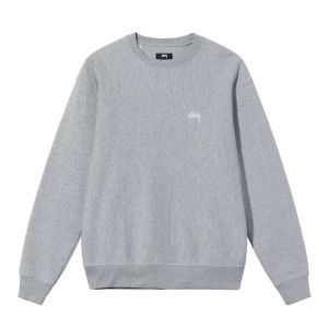 Grey Stussy Stock Logo Crew Sweatshirts | 6204VWCYI