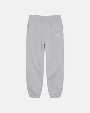 Grey Stussy Stock Logo Sweatpants | 6415RZJQB