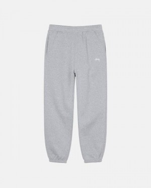 Grey Stussy Stock Logo Sweatpants | 6435LXDNJ