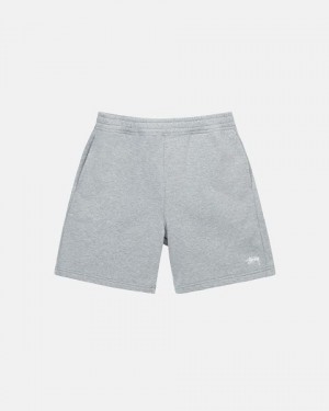 Grey Stussy Stock Logo Sweats Shorts | 3769TJFES