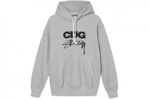 Grey / Black Stussy Cdg Hoodie | 0356XDSGP