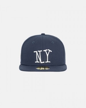 Navy Stussy New Era 59fifty Ny Caps | 3097VZRWA