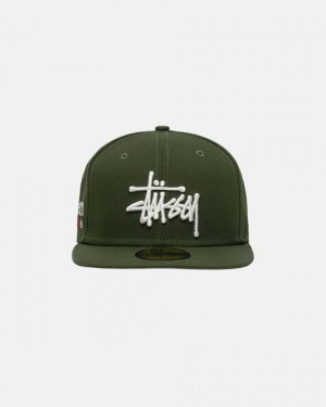 Olive Stussy New Era 59fifty Authentic Caps | 1382MFAUI