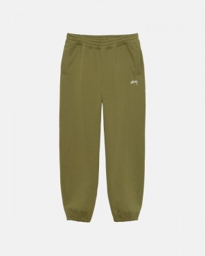 Olive Stussy Stock Logo Sweatpants | 8390HZSYM