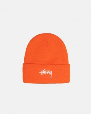 Orange Stussy Cuff Stock Beanie | 9756QNXYL