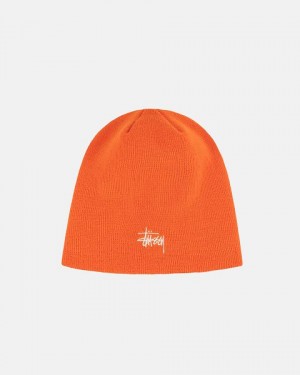 Orange Stussy Skullcap Basic Beanie | 3427BIGAR