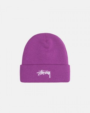 Purple Stussy Cuff Stock Beanie | 7608FBDSQ