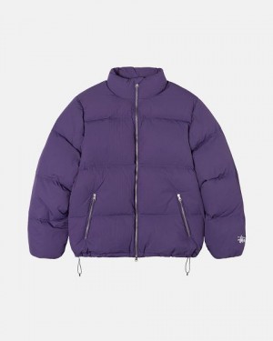 Purple Stussy Nylon Down Jackets | 8690KZTVY