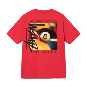 Red / Multicolor Stussy Billiards T Shirts | 4687OCWFY