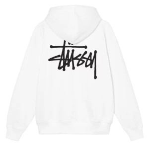 White Stussy Basic Hoodie | 3256AQSDO