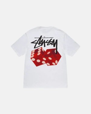 White Stussy Diced Out T Shirts | 0194ZVFYX