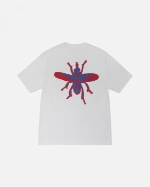 White Stussy Housefly T Shirts | 3859DNOIX