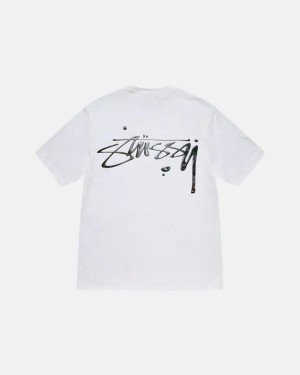 White Stussy Mercury T Shirts | 2871DJUKI