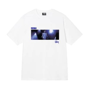 White / Blue Stussy Dummy T Shirts | 4183SDZOM