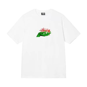 White / Green / Red Stussy Oz T Shirts | 3945YHRBU