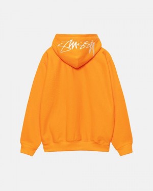 Yellow Stussy Back Hood Applique Hoodie | 9726HURLM