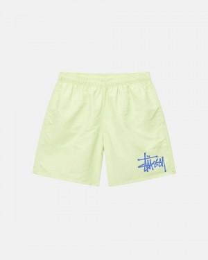 Yellow Stussy Water Big Basic Shorts | 6054ENAZT