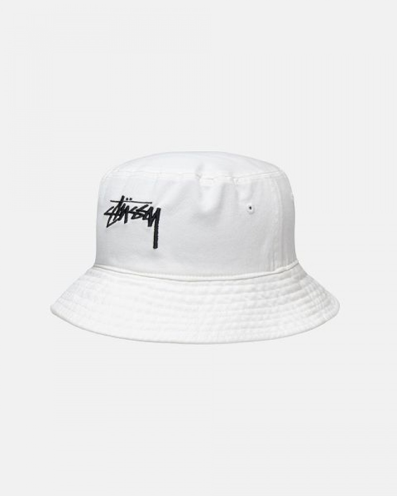 Beige Stussy Bucket Big Stock Hats | 9561YUBNK