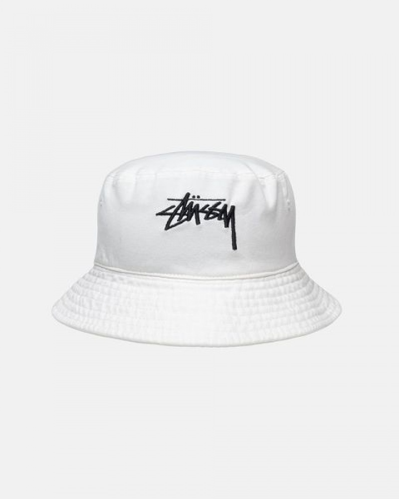 Beige Stussy Bucket Big Stock Hats | 9561YUBNK