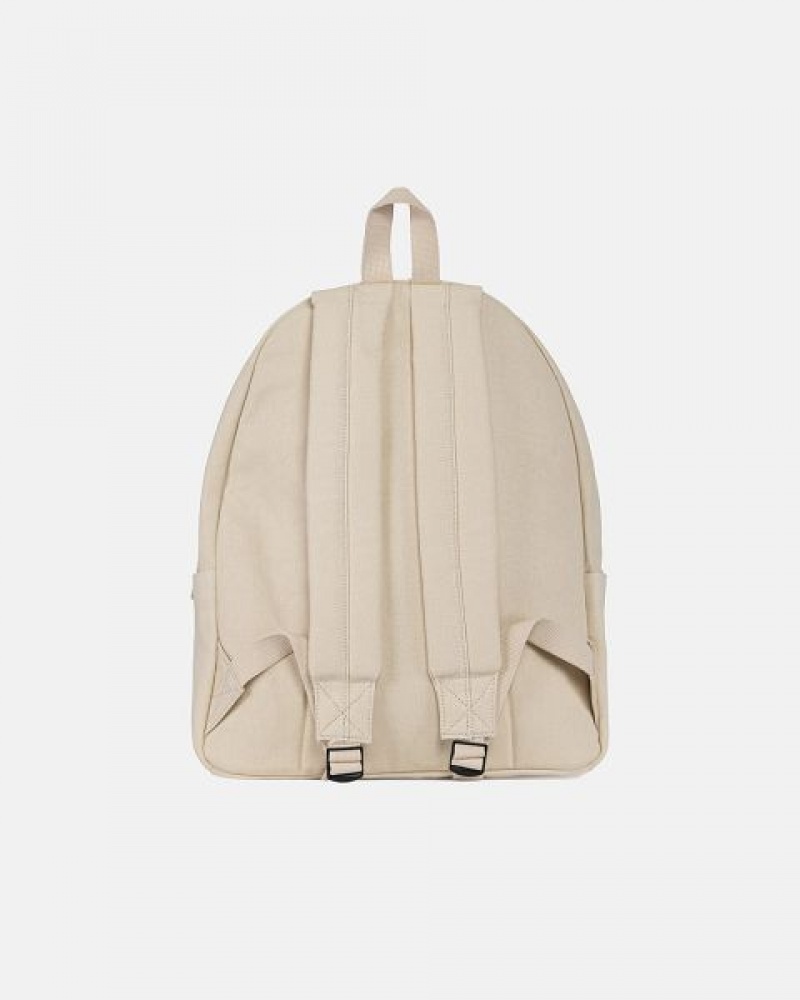 Beige Stussy Canvas Backpacks | 0368IWOEU