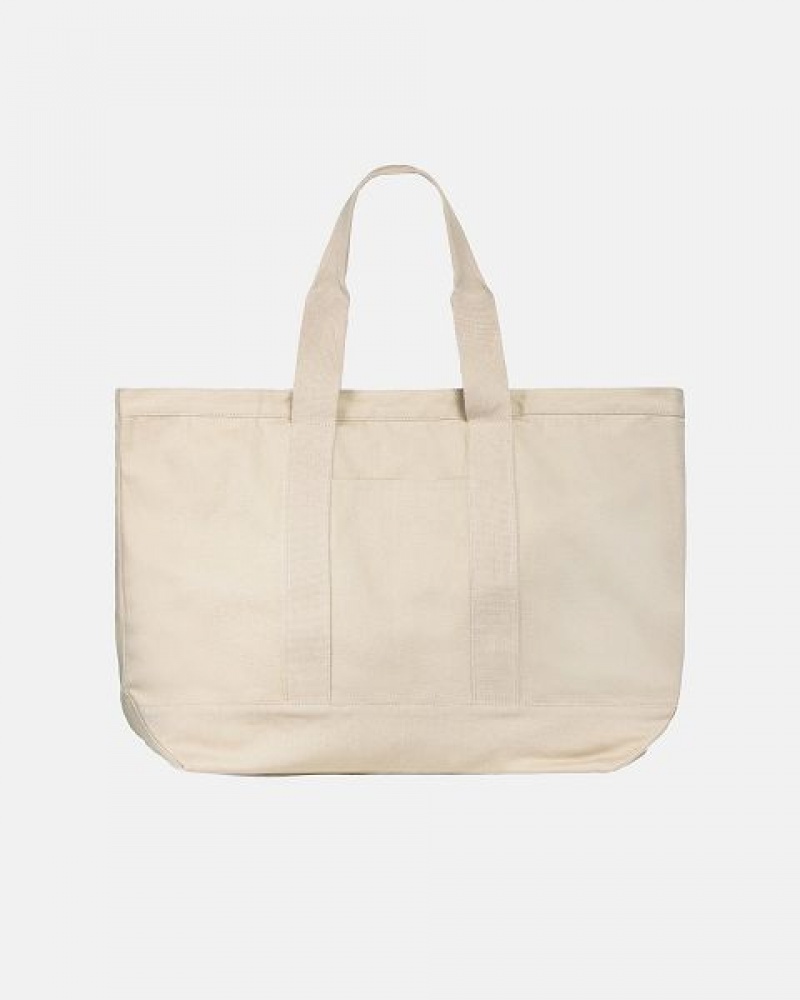 Beige Stussy Canvas Extra Large Tote Bags | 0683RJNOU