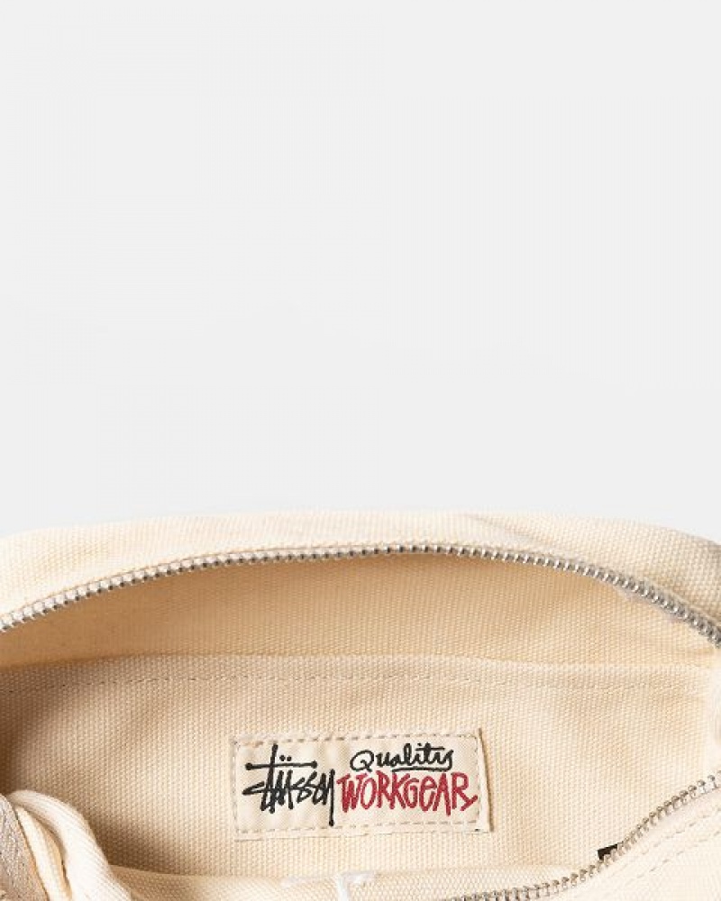 Beige Stussy Canvas Side Pouches | 3506URESD